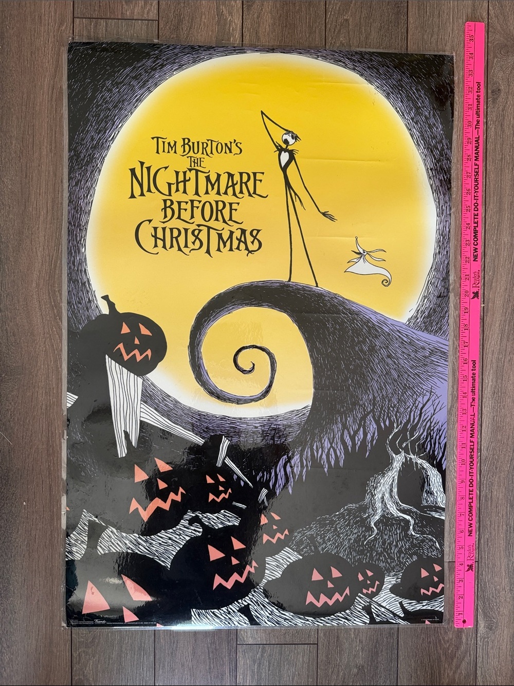 The Nightmare Before Christmas Yellow Moon Poster 34” by 23”